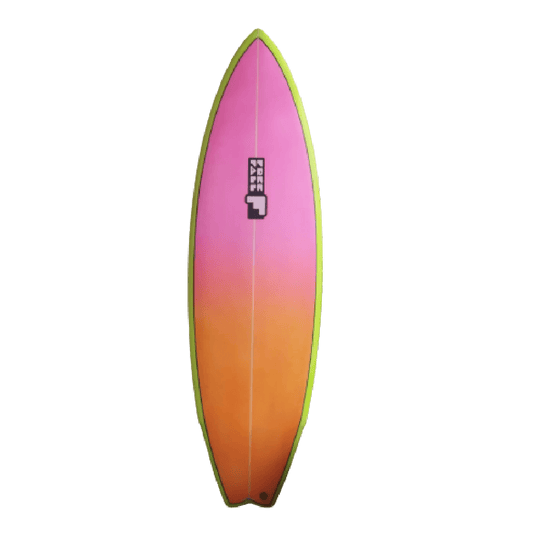 5'7 DAY TRIPPER 5 FINS PINK YELLOW