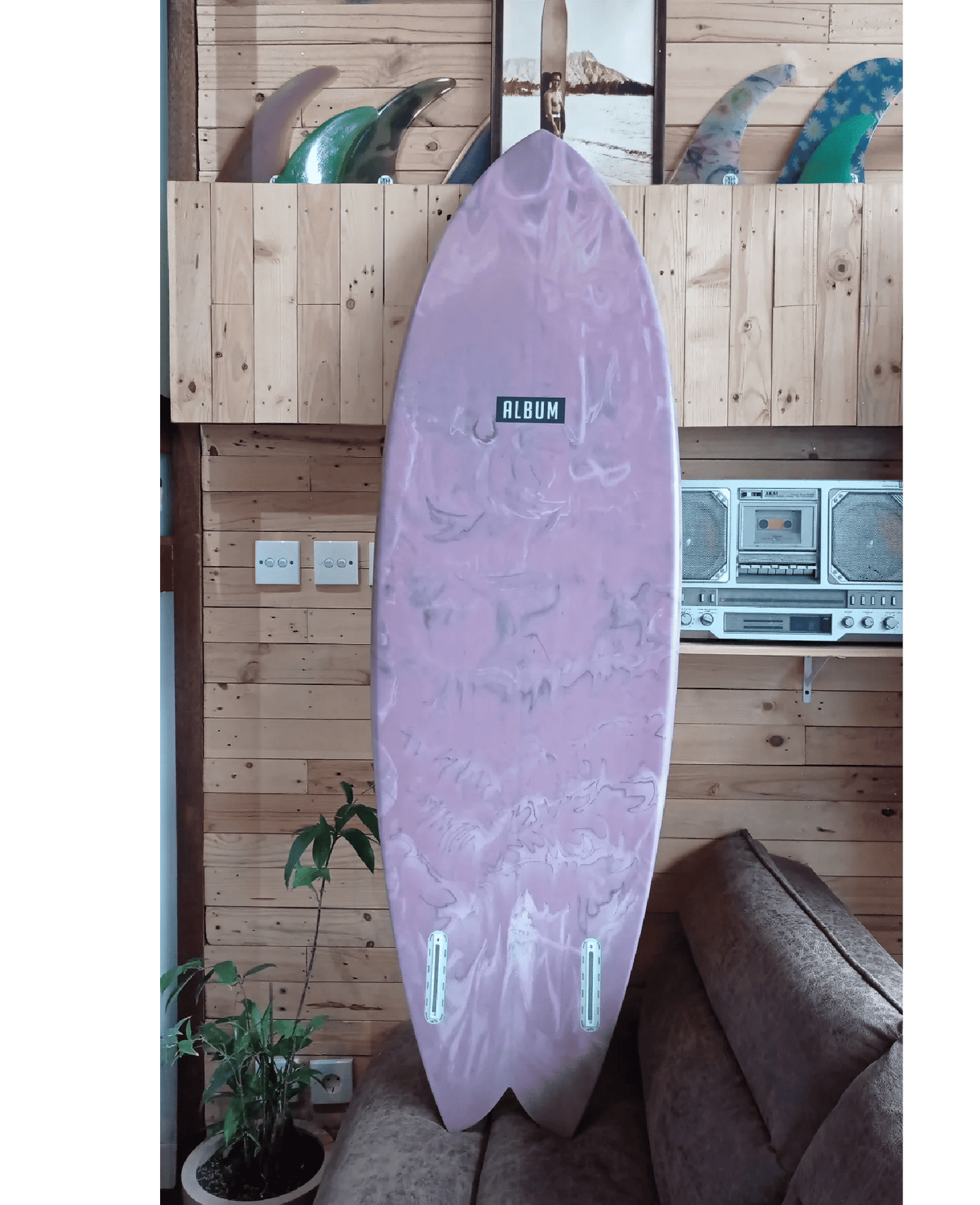 LIGHTBENDER 5'9 PINK RESIN ART ABSTRACT