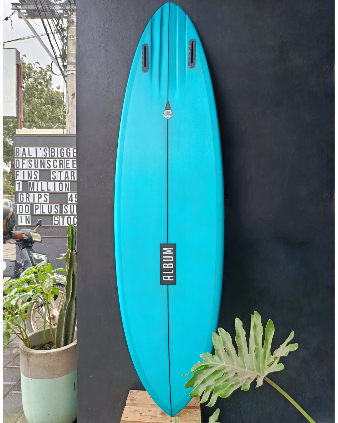 6'4 MONSTONE PINTAIL WITH CHANNEL ELECTRIC SEAFOAM
