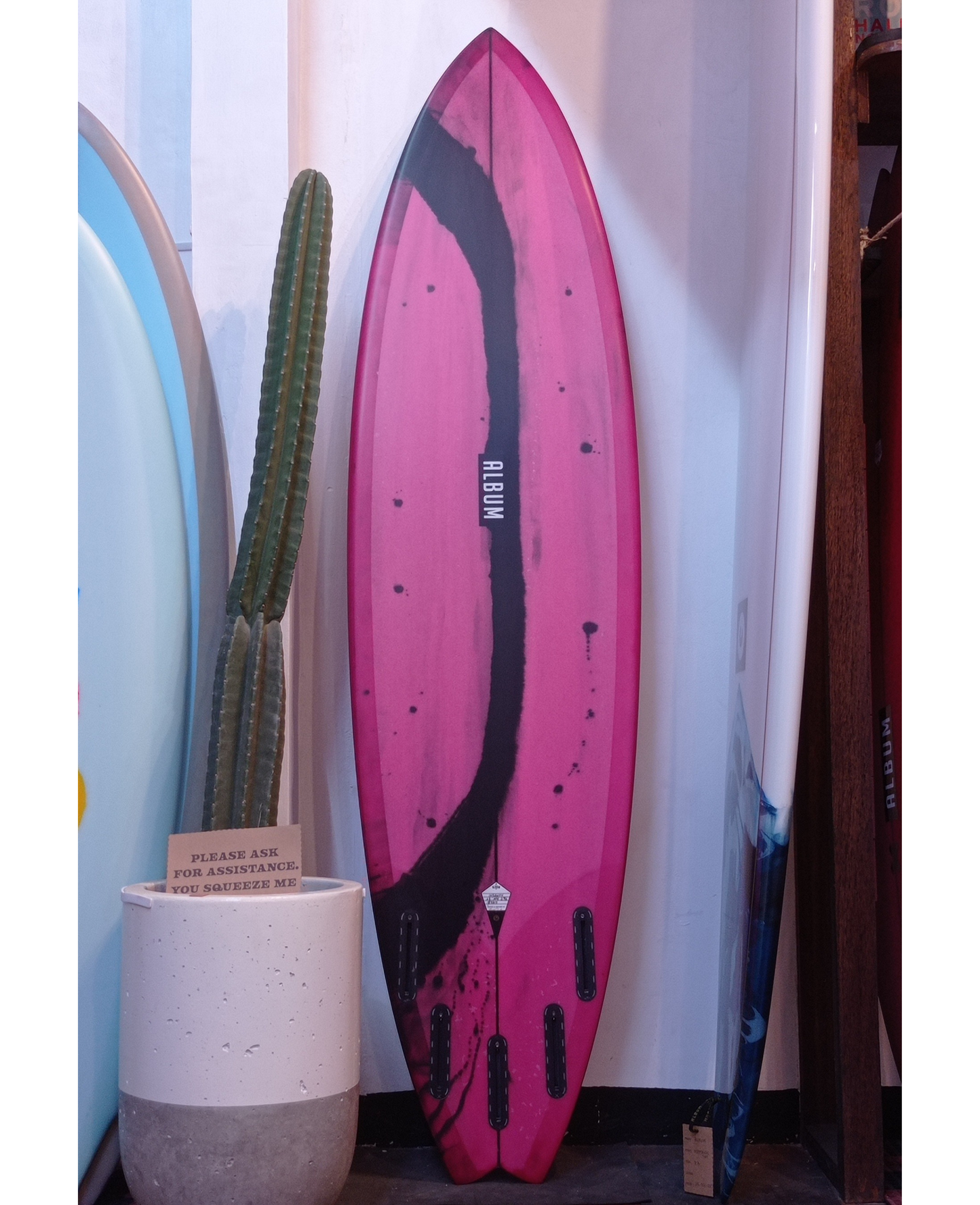 6'6 INSANITY SWALLOW PINK BLACK STRIPE