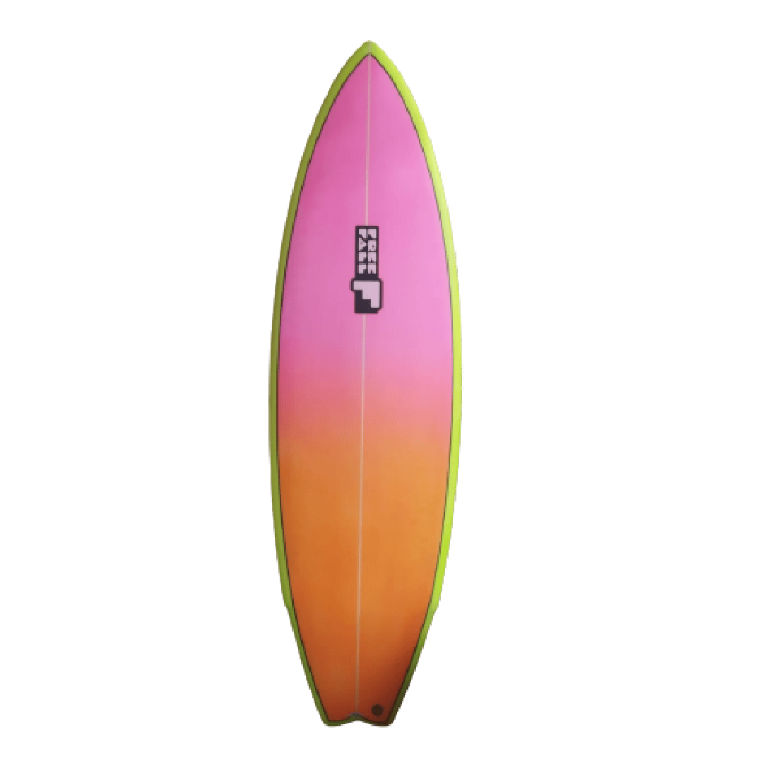 5'7 DAY TRIPPER 5 FINS PINK YELLOW
