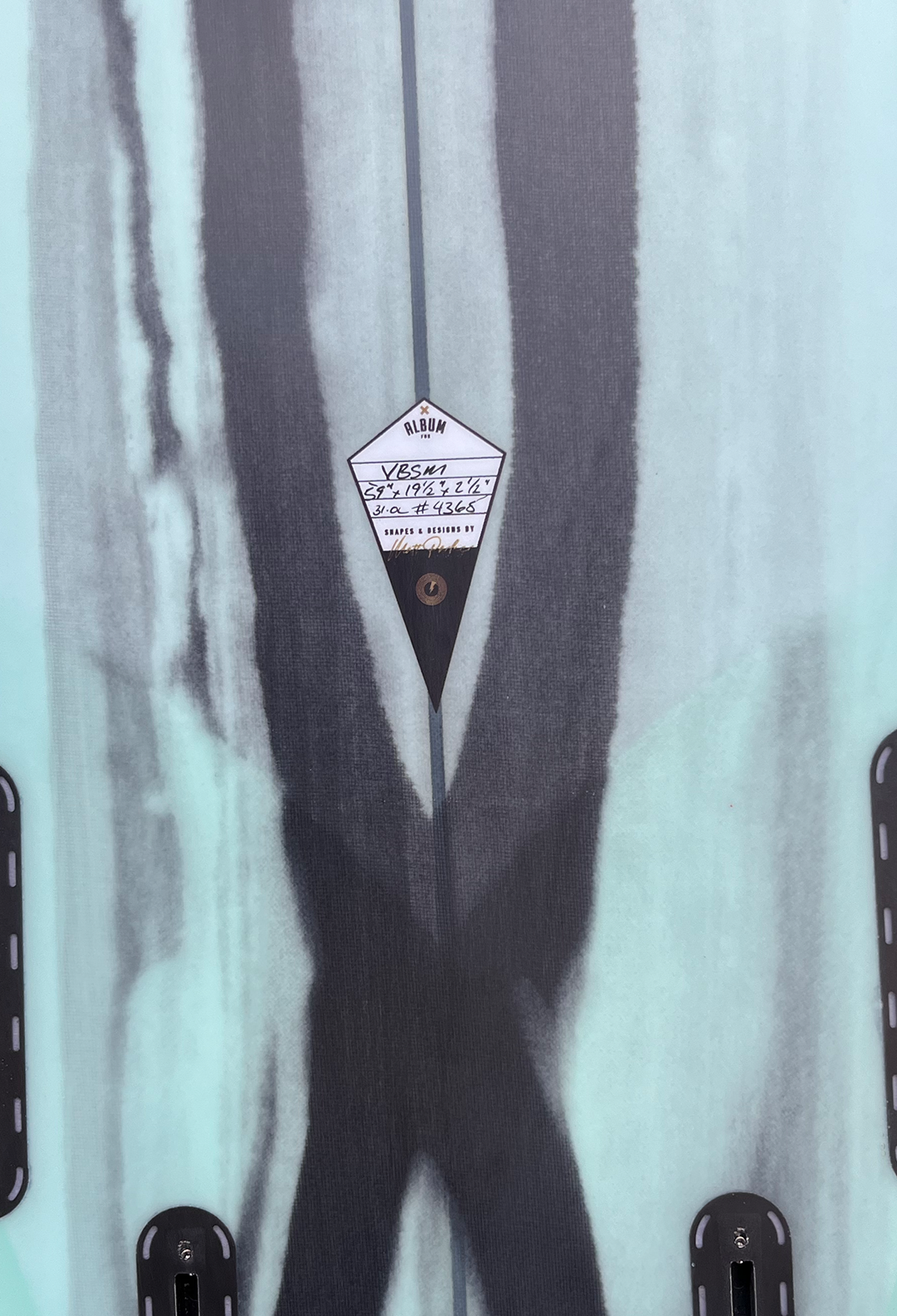 5'9 VBSM SWALLOW TAIL SEAFOAM ABSTRACT