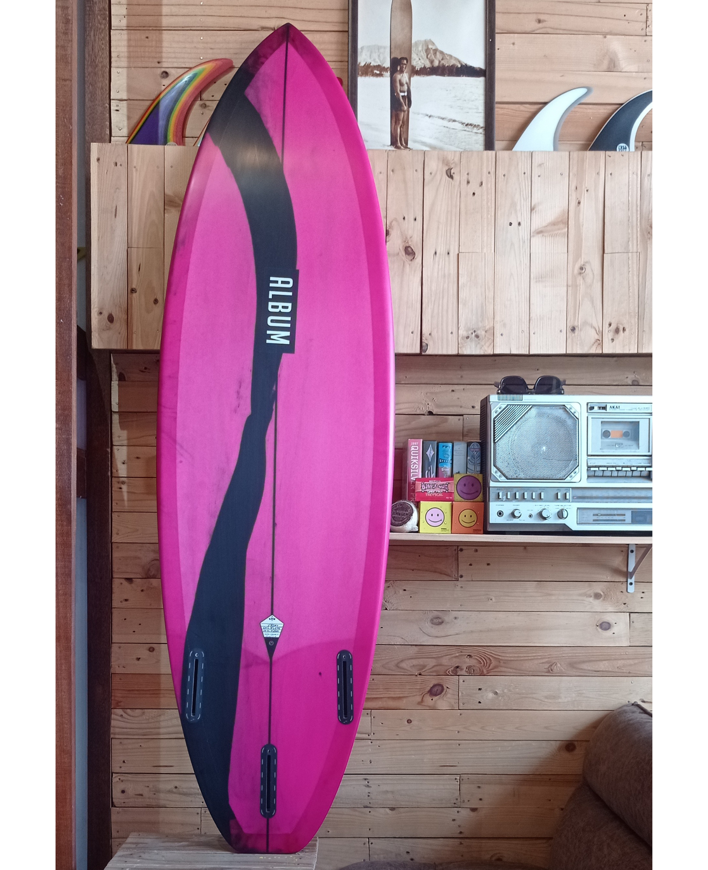5'10 VBSM PINK WITH BLACK STRIPE