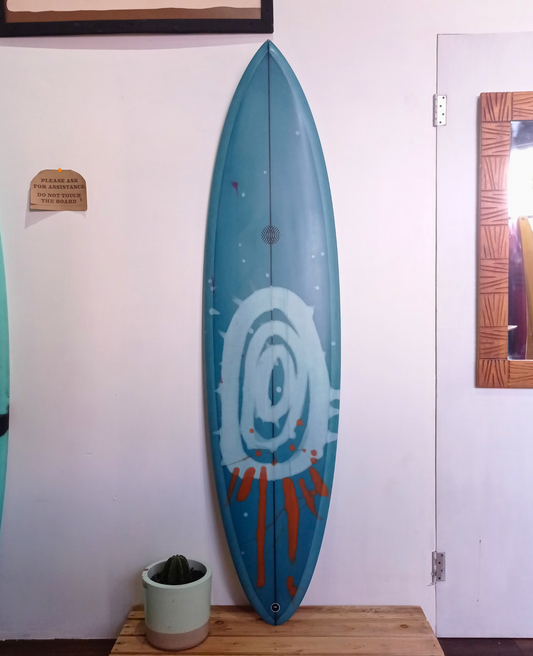 6'4 MYSTIC MUTED BLUE ABSTRACT