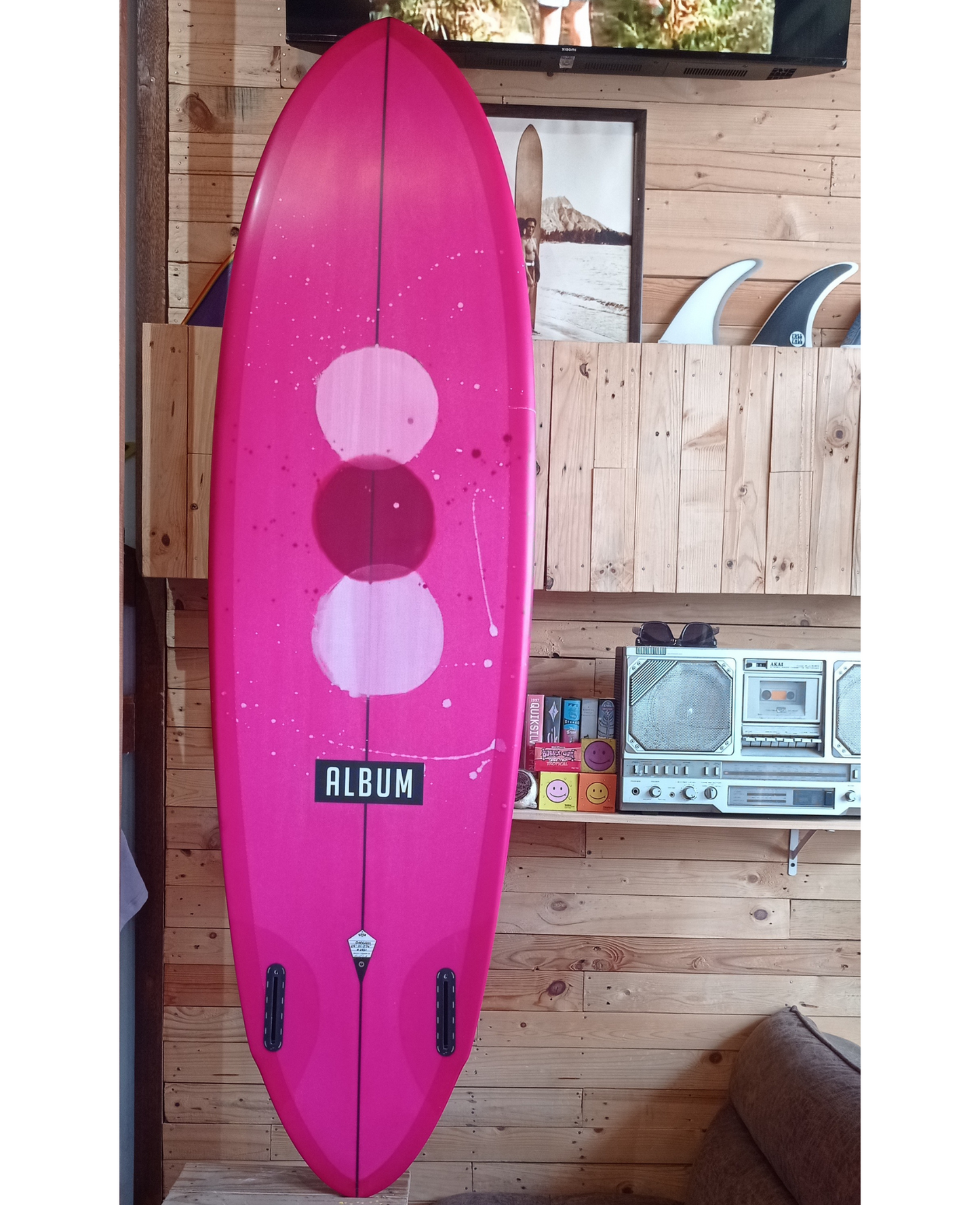 6'6 DARKNESS HOT PINK WITH 3 CIRCLES