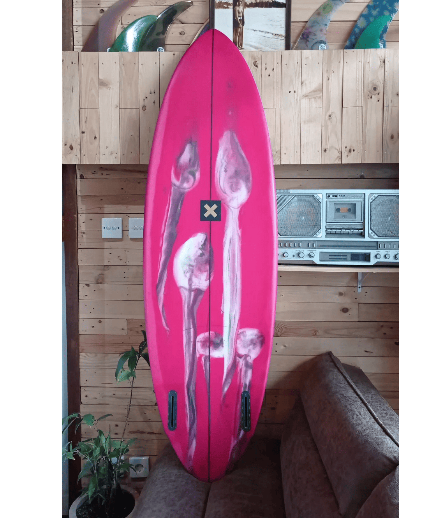 5'7 BOM DIA ABSTRACT MAROON TINT